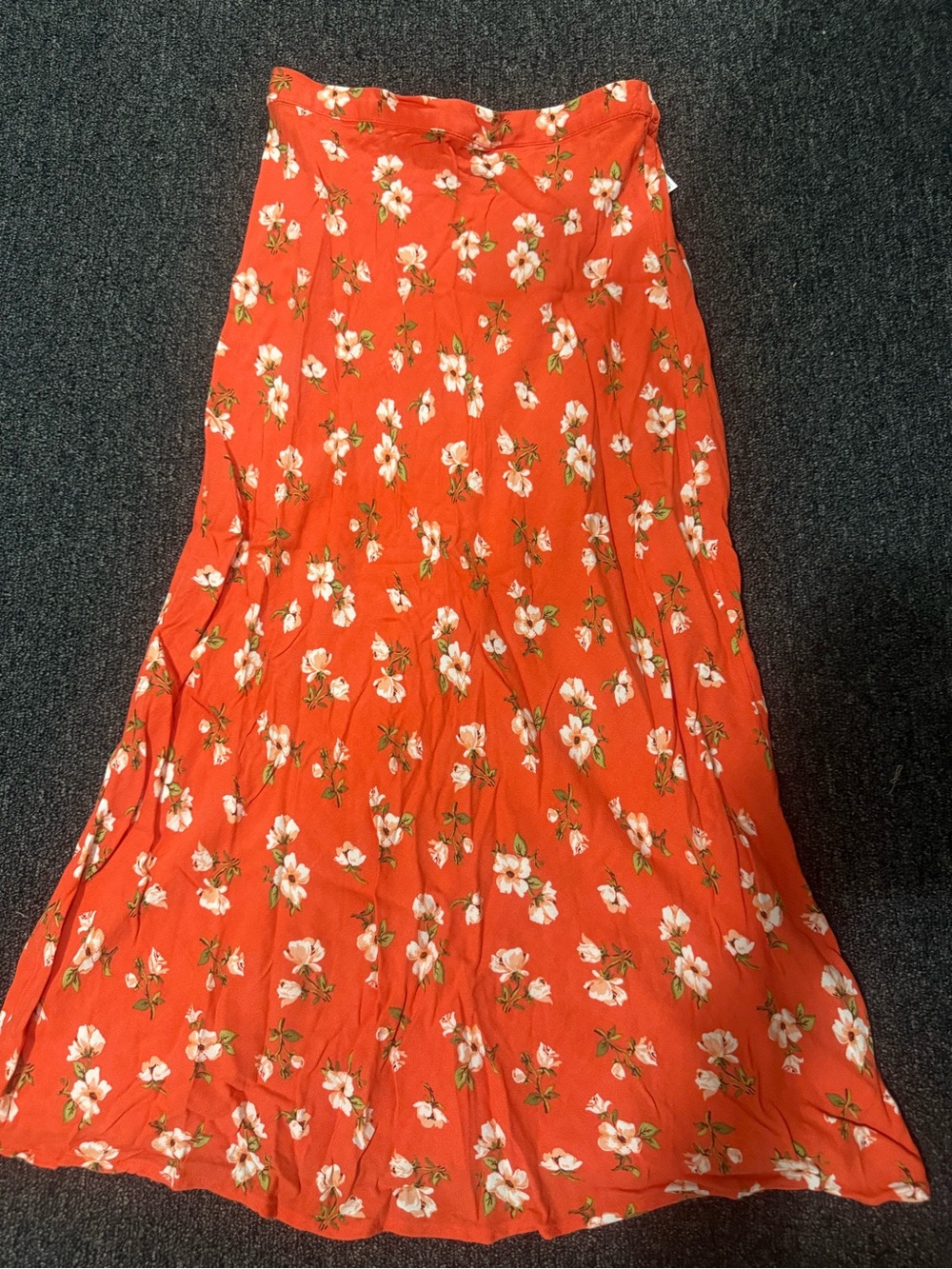 & Other Stories Red Floral Maxi Skirt